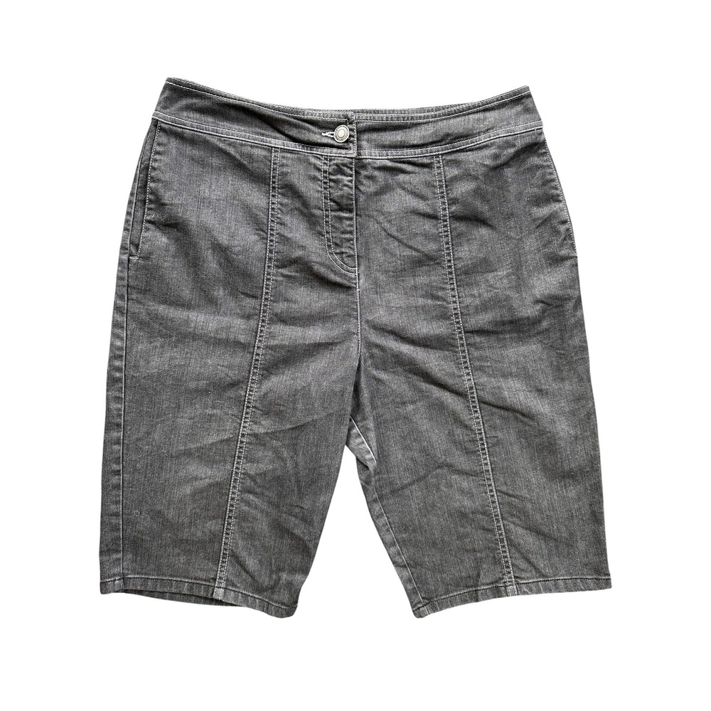 Pendleton Denim Bermuda Shorts Womens 12 Gray High Rise Long Inseam Excellent
